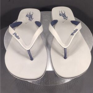 Polo White and Blue Flip Flops size 13/14 pre owned Exellent condition